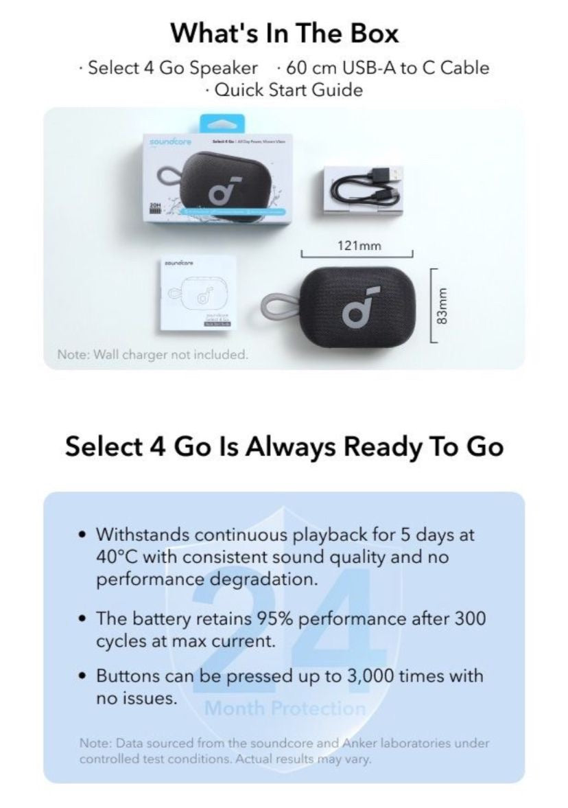 Soundcore by Anker Select 4 Go 5W Waterproof Portable Bluetooth Speaker